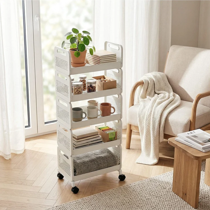 Sekey 5 Ebenen Küchenwagen 25×35×103 cm Schmaler Servierwagen – Bild 10