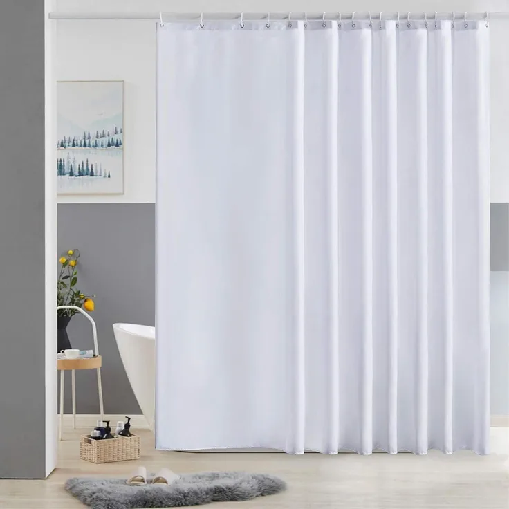 Duschvorhang Überlänge Antibakteriell Wasserdicht Weiß 275x180cm