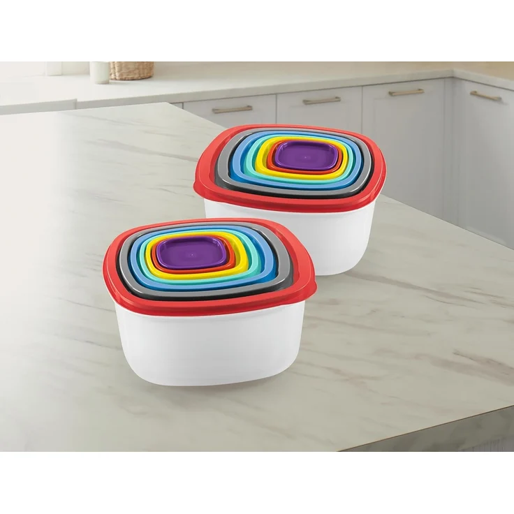 GOURMETmaxx Frischhaltedose Vorratsdose Lunchbox auslaufsicher, Polypropylen (PP), 28-tlg. mehrfarbig inkl. Deckel, Spülmaschinen,- und Mikrowellefest – Bild 5