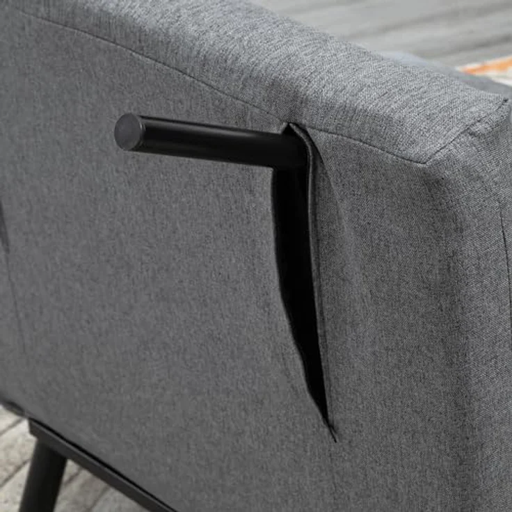 HOMCOM Sessel Schlafsofa, Klappmatratze, Bett, Gästebett (Klappbett, 1-St, Schlafsessel), für Wohnzimmer, Dunkelgrau – Bild 10