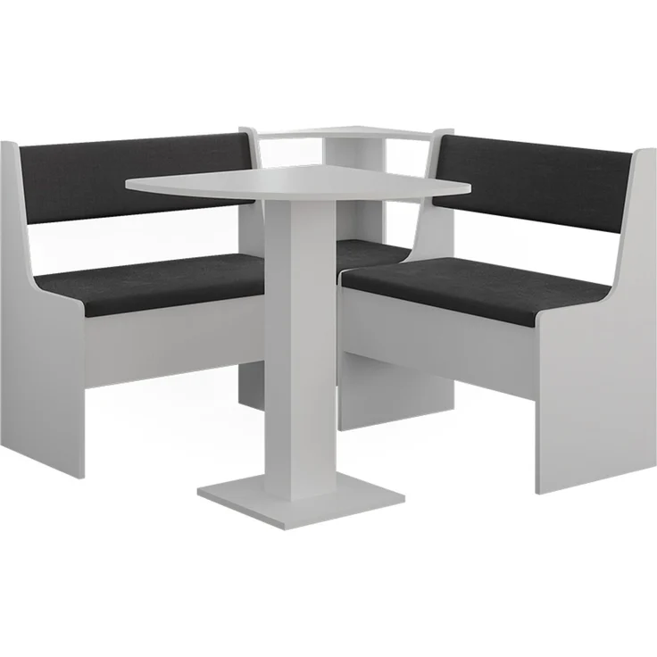 Vicco 'Roman' Eckbankgruppe mit Tisch, Weiß, 120 x 120 cm – Bild 1