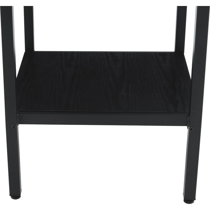 Esstisch 100x100x77 cm, rund, mit Stauraumablage aus MDF und Metall in Schwarz – Bild 9