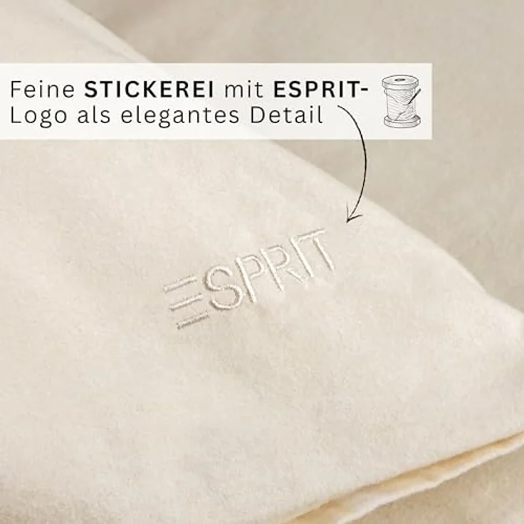 Esprit Bettwäsche FLANELL Winter Bettwäsche, Baumwolle, 1 teilig, 135 x 200 cm in Beige – Bild 5