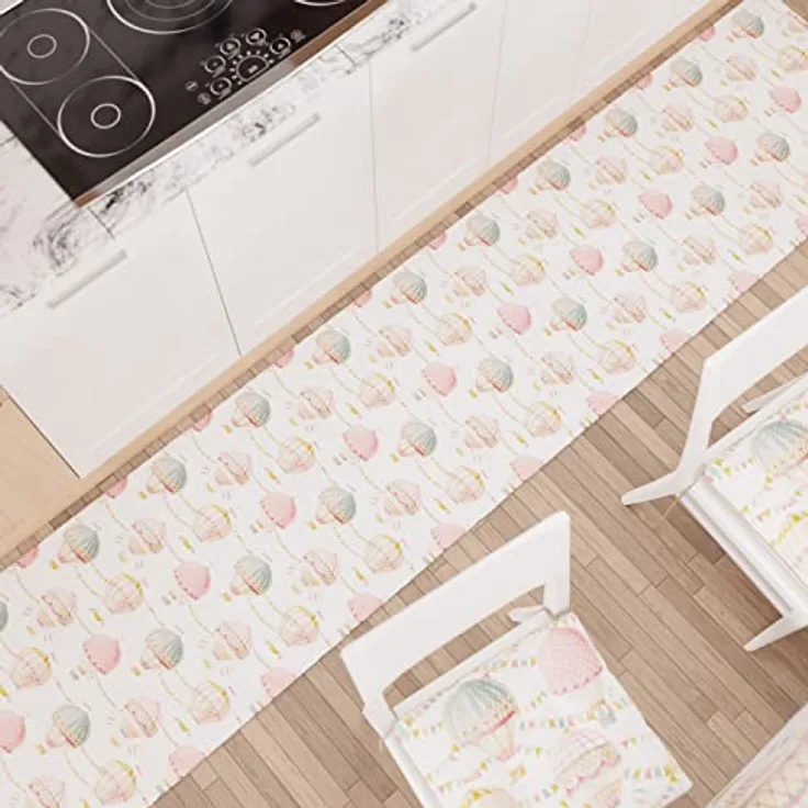 PETTI Artigiani Italiani - Teppich für Küche, Läufer für Küche, rutschfest und waschbar, 52 x 440 cm, Design Party 01, 100% Made in Italy
