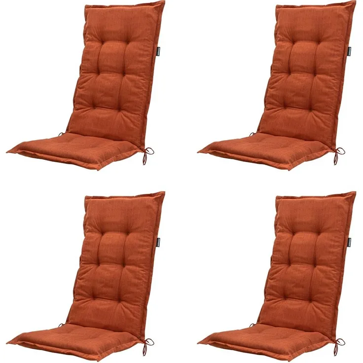Allibert Kissen hoch Basic 4er-Set terra ca. 123 x 50 cm, 50% Baumwolle / 50% Polyester