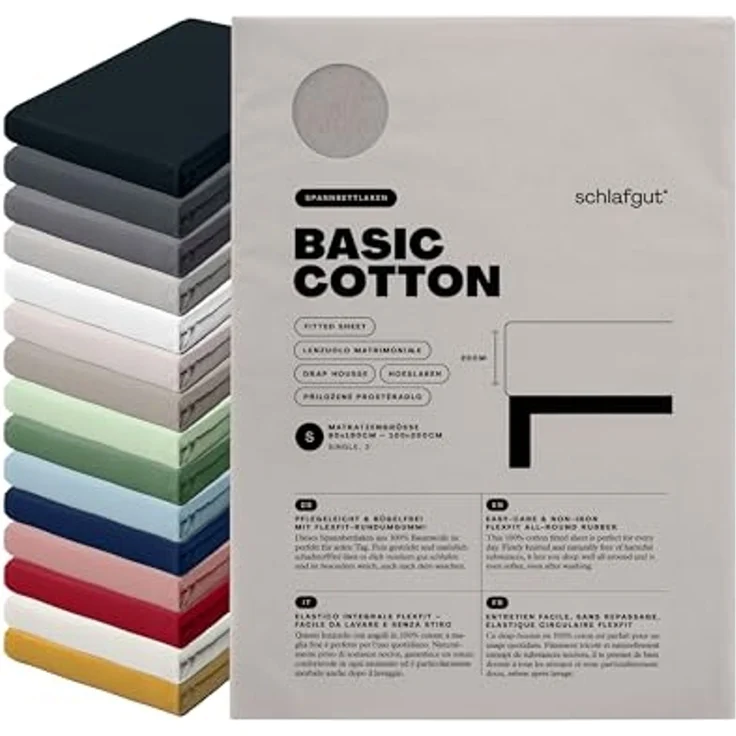 Schlafgut Mako Jersey Spannbetttuch Spannbettlaken 90x200 100x200 – Bild 1