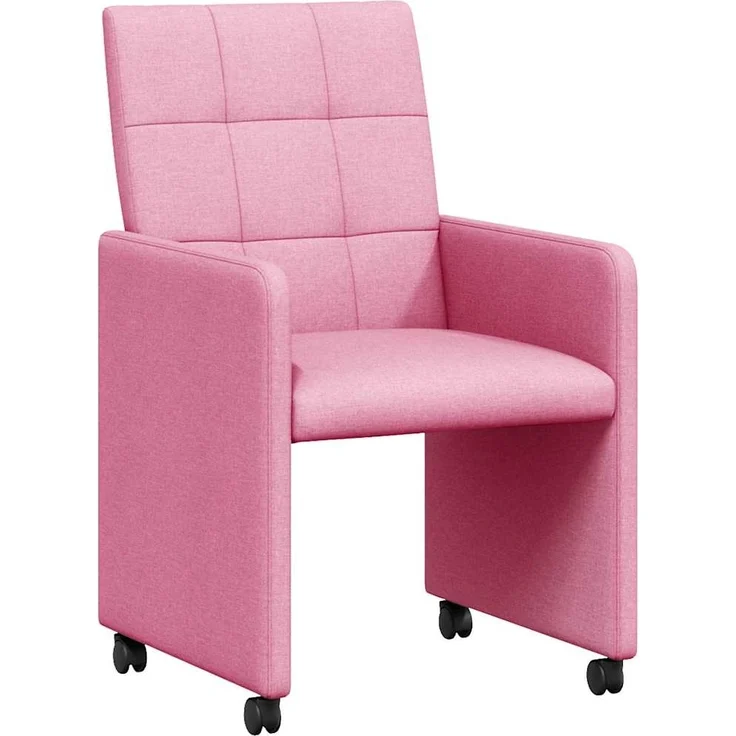 vidaXL Esszimmerstühle mit Rollen 2 pcs Rosa 58 x 65 x 94 cm Stoff 42017838 – Bild 1