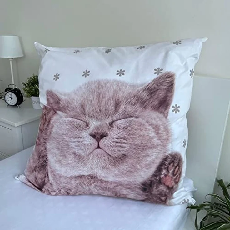 Carbotex Bettwäsche Katze - Bettwäsche-Set mit Katzenbaby-Motiv, 135x200 & 80x80 cm, Baumwolle, 100% Baumwolle – Bild 6