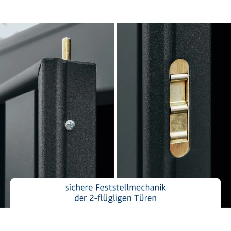 Hörmann Ecostar Metall-Gerätehaus Trend mit Pultdach Typ 3, 238x303 cm , anthrazitgrau, 7,2 m²,2-flüglige Tür – Bild 5