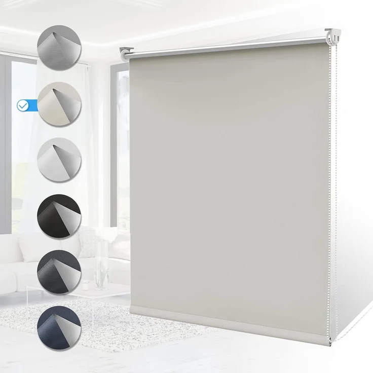 Verdunkelungsrollo Rollos für Fenster und Tür ohne Bohren 85x150 cm Creme Thermo Rollo Klemmfix Verdunklungsrollo Fensterrollo Lichtblick Sicht-und Sonnenschutz Wand-und Deckenmontag – Bild 1
