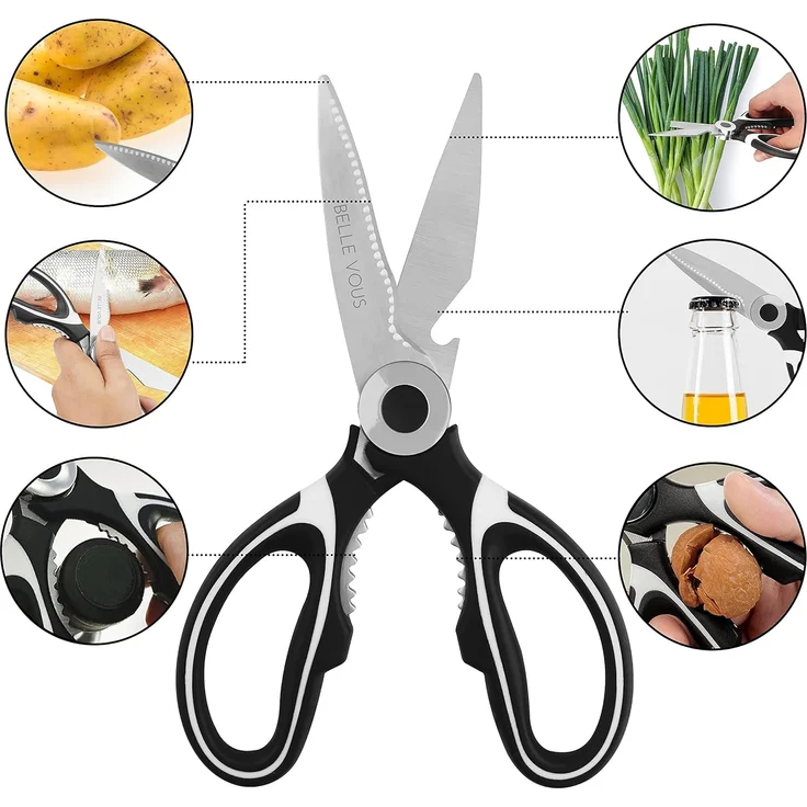 Belle Vous Geflügelschere Metall Küchenschere Set (2er-Pack) - 21cm, (2-tlg) – Bild 3