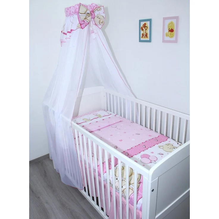 Primawela Babybettwäsche Bettset mit Bettwäsche Vollstoff Chiffon Baby Kinder, 4 teilig – Bild 4