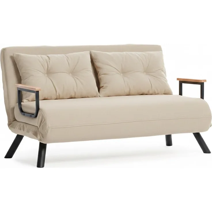 Dmora Schlafsofa 2-Sitzer Merak 133x78 cm Beige Box