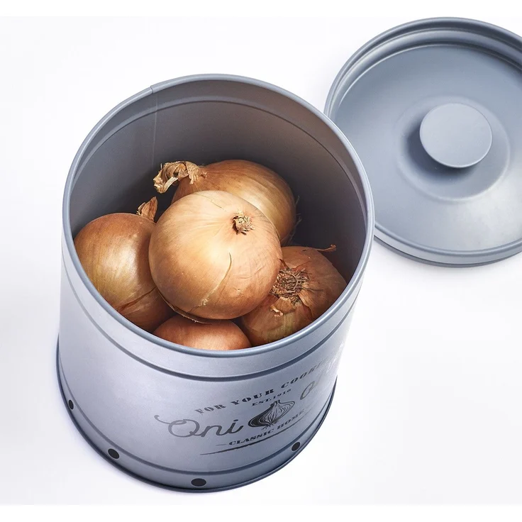 Neuetischkultur Vorratsdose Vorratsdosen 3er Set Metall Retro, Metall, (Set, 3-tlg, 3 Vorratsdosen mit Deckel in verschiedenen Größen), Kartoffeldose Zwiebeldose Knoblauchdose – Bild 4