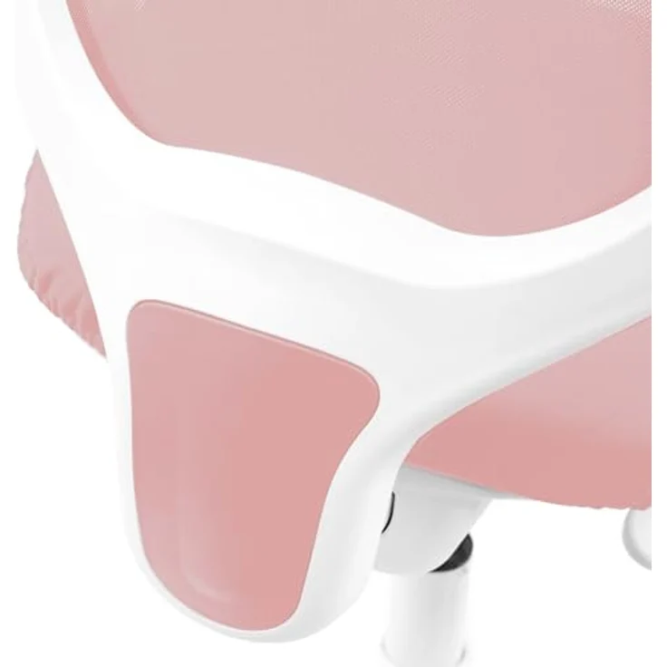hjh OFFICE 736412 Kinder Schreibtischstuhl Kid Ergo Stoff/Netz Kinderstuhl mit Fußablage, Armlehnen klappbar, Rosa/Weiß – Bild 8
