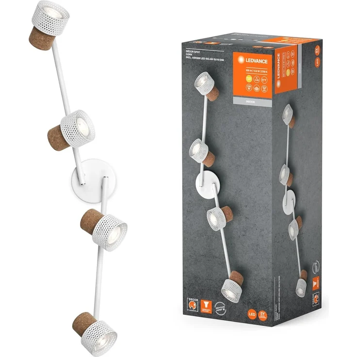LEDVANCE Decor Spot Cork GU10 Weiß 4x3,4W 927 DIM