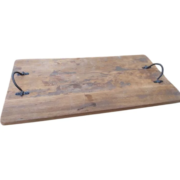 Deko-Impression Dekotablett Deko-Tablett aus Hartholz mit Eisengriffen 60x30 cm (1 St)