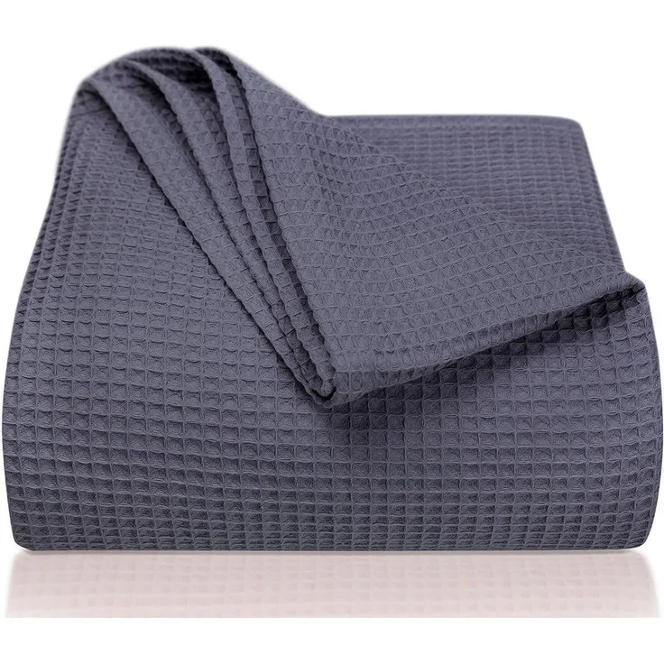 Laynenburg Tagesdecke Waffelpique aus 100% Baumwolle – Baumwolldecke, Kuscheldecke, Wohndecke als Sommerdecke, Bett-Überwurf, Couch-Überwurf, Sofa-Decke