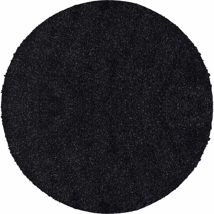 Carpetsale24 Shaggy Hochflor Teppich 80 cm Rund Anthrazit weich flauschig modern einfarbig Für Eingangsbereich oder kleine Nischen für Wohnzimmer Schlafzimmer Flur