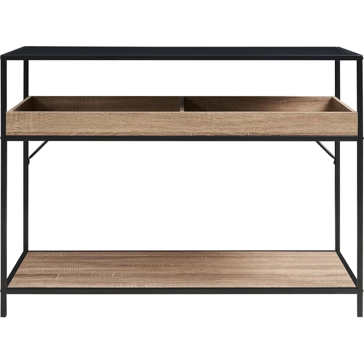 Konsolentisch Belana 110x40x80 cm Schwarz/Eicheoptik [en. casa] – Bild 6