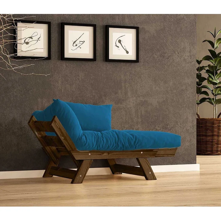 Skye Decor 'CPT8136-140' Garten-Sessel, Walnuss / Blau, 108-140 x 75 cm – Bild 2