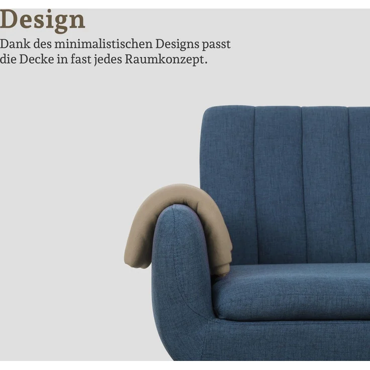 Fleecedecke mit Kedernaht - 130x170 cm Taupe – Bild 5