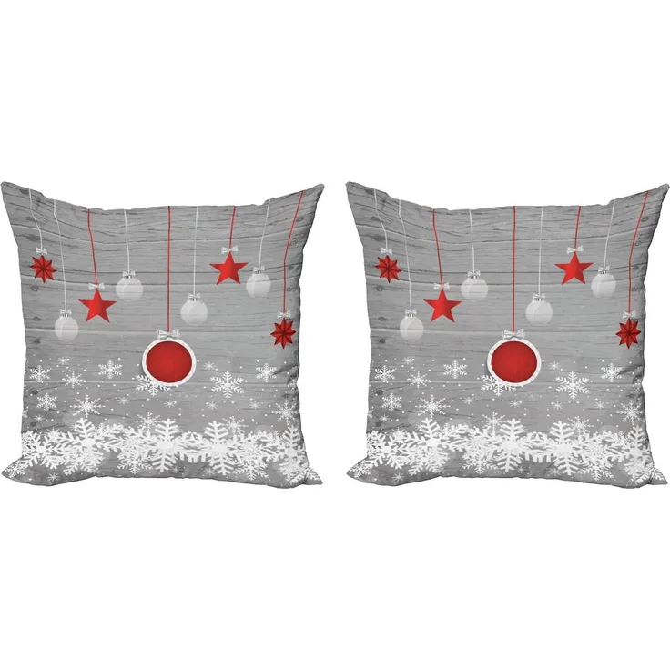 Abakuhaus Kissenbezüge Modern Accent Doppelseitiger Digitaldruck, (2 Stück), Weihnachten Sterne-Flitter Schnee