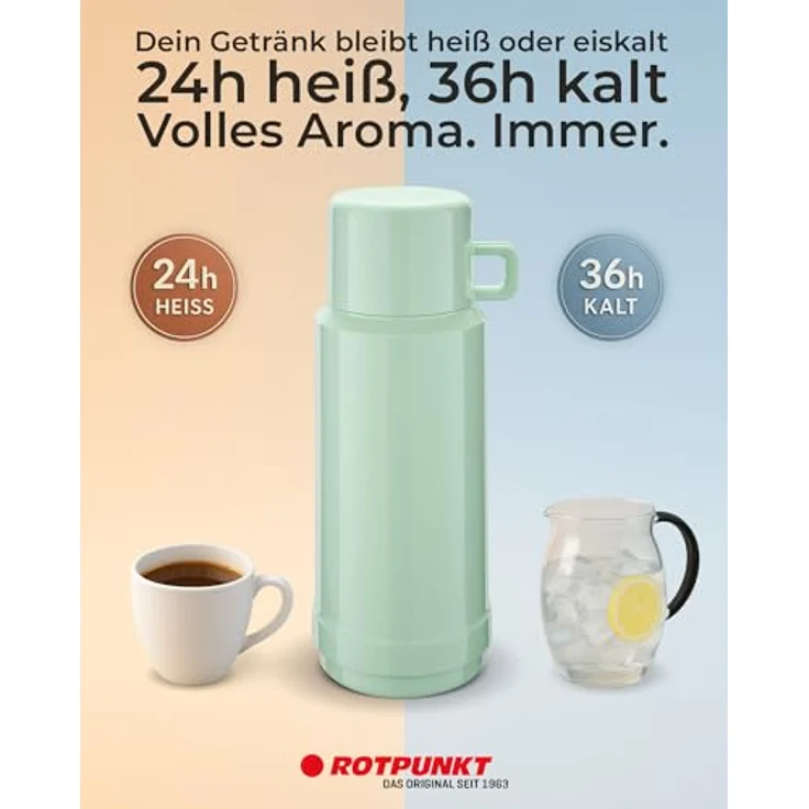 ROTPUNKT Isolierflasche Thermoflasche, auslaufsicher, Glaseinsatz, BPA-Frei- hochwertig, Hochwertiger Glaseinsatz (Geschmacksneutral) – Bild 3