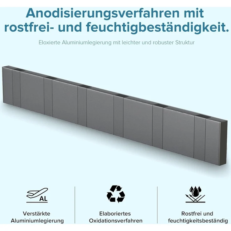 doporro Wandgarderobe Garderobenhaken Wandhaken Garderobenleiste aus Alu mit 4/6 Haken – Bild 5
