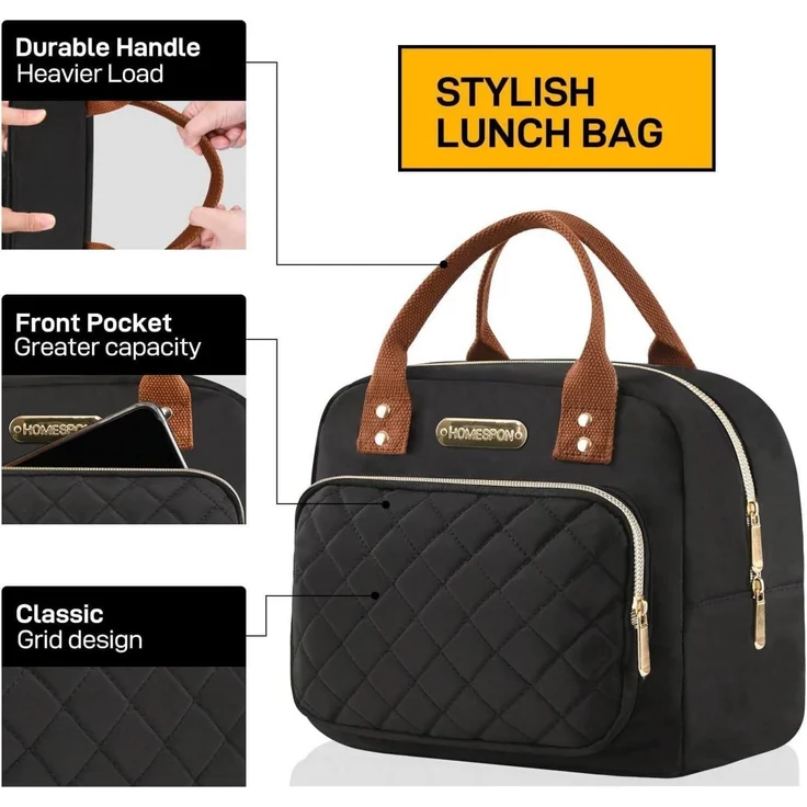 Isolierte Lunchtasche für Erwachsene - Gold Schwarz - Auslaufsicher – Bild 5