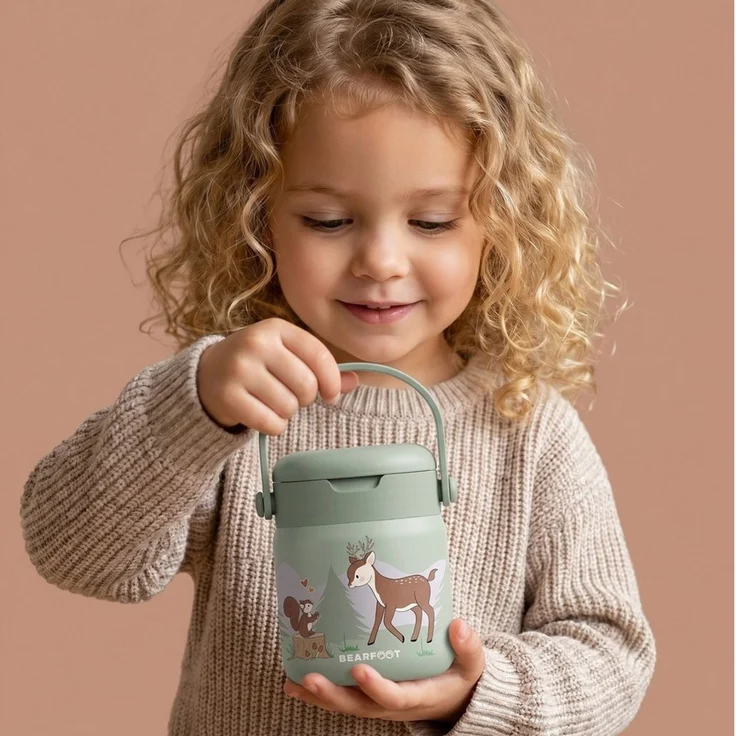 BEARFOOT Trinkflasche Thermobehälter Kinder Edelstahl - Reh Sabei, Thermobehälter, auslaufsicher, Edelstahl, Food jar, BPA-frei – Bild 2