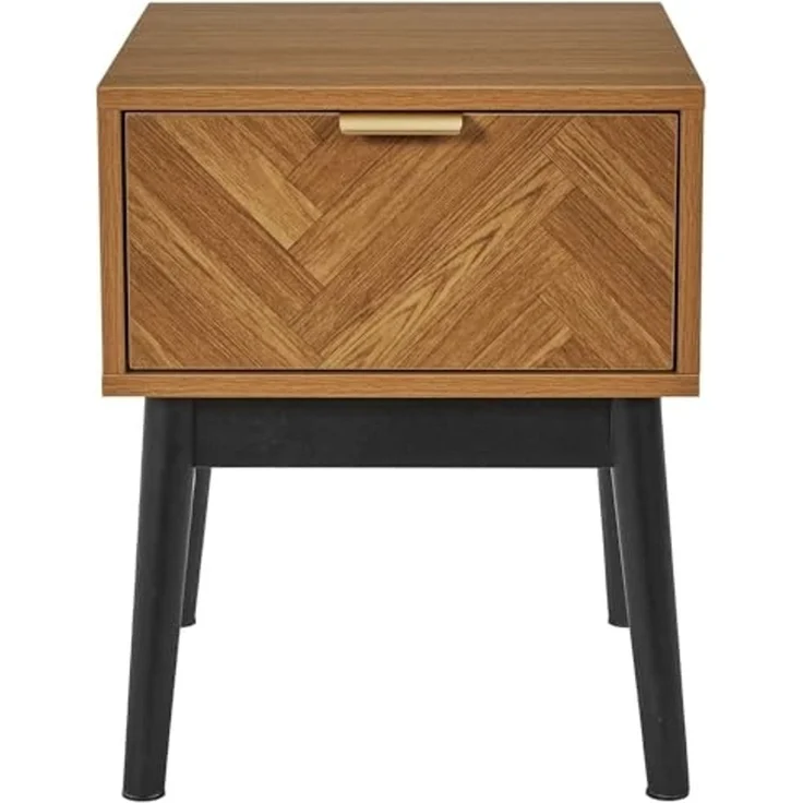 HOME DECO FACTORY, HD0303, Nachttisch für Schlafzimmer, Modell Felix, Kollektion Lounge Edition, zeitgenössische Möbel, Schrank, Nachttisch, 40 x 50 x 40 cm, Schwarzbraun – Bild 5