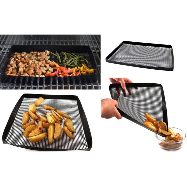 Grillgitter Wiederverwendbar Backmatte Grillmatte Grill Unterlage Matte – Bild 5