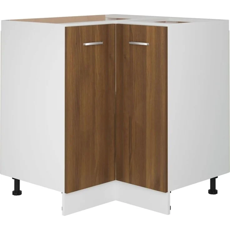 vidaXL Eckunterschrank 2 Regalböden Küchenschrank Küchenzeile Eckschrank Küchenmöbel Einbauküche Schrank Eichen-Optik 75,5 x 75,5 x 81,5 cm Holzwerkstoff – Bild 1