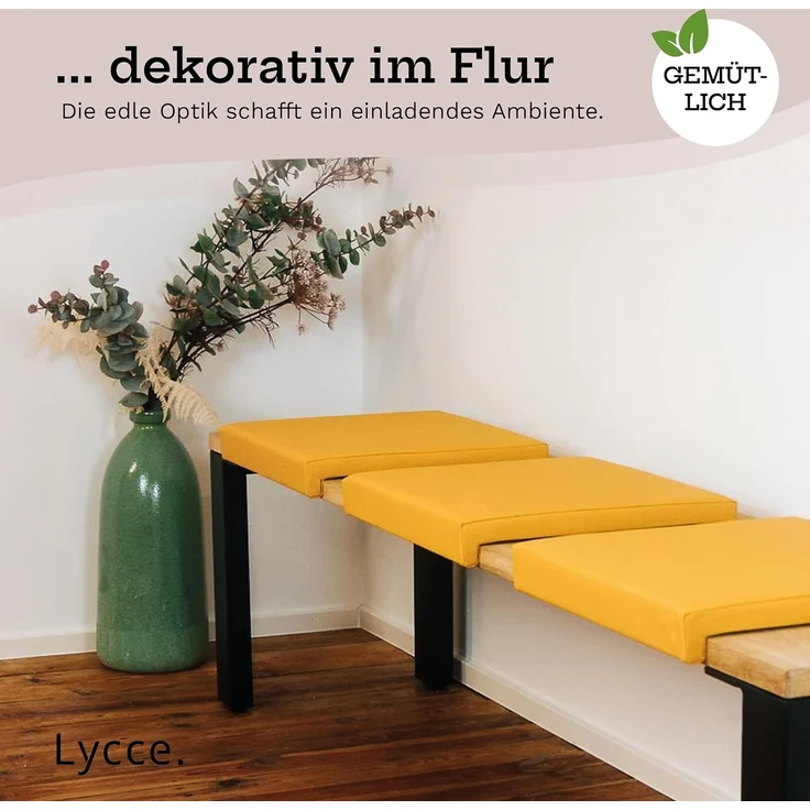 Lycce Bankauflage Klemmkissen, Sitzkissen 1 Leiste, 35cm Klemmtiefe, weich gepolstert, (1 St), verrutscht nicht, hochwertiger Kunstlederbezug, verschiedene Farben – Bild 5