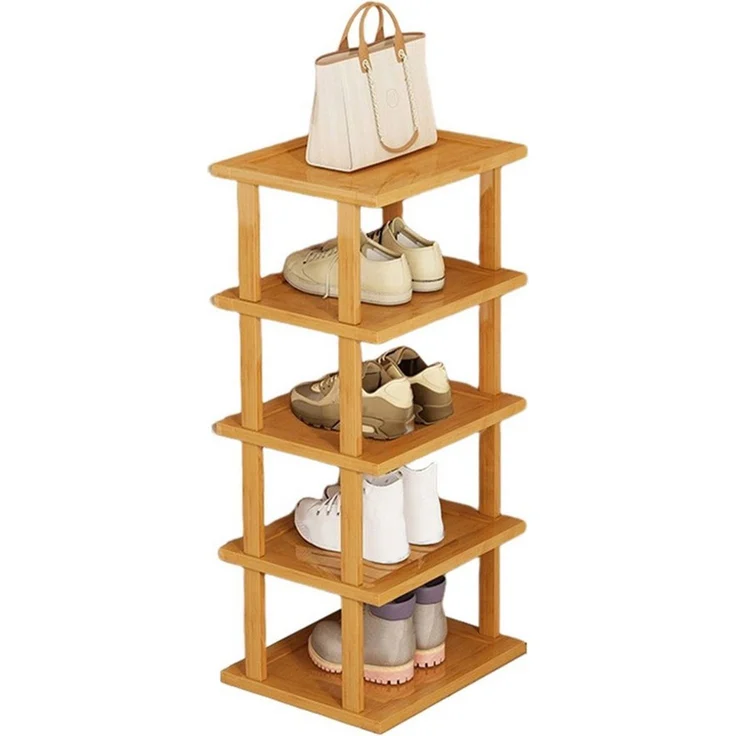 Rutaqian Schuhregal Vertikales Schuhregal,5/7/8 Stöckige Schuhregal aus Holz, Freistehende Schuhhalter Schmal und Hoch für Eingang,Flur – Bild 5