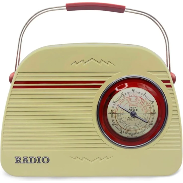 MediMuc Keksdose Rundes Radio rot oder beige, Rundes Radio beige