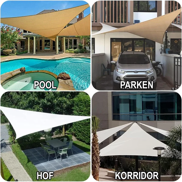 HENG FENG Sonnensegel Wasserdicht Rechteckig 3x3 m,Sonnenschutz Wetterfest PES Polyester,Windschutz Wasserabweisend mit 95% UV-Schutz für Balkon Garten Terrasse,Anthrazit – Bild 5