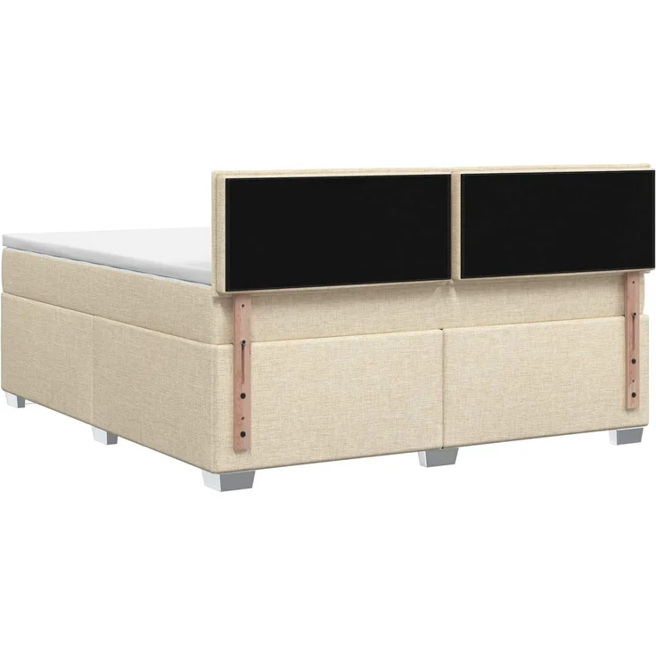 vidaXL Boxspringbett mit Matratze Creme 140 x 190 cm Stoff 3450472 – Bild 8