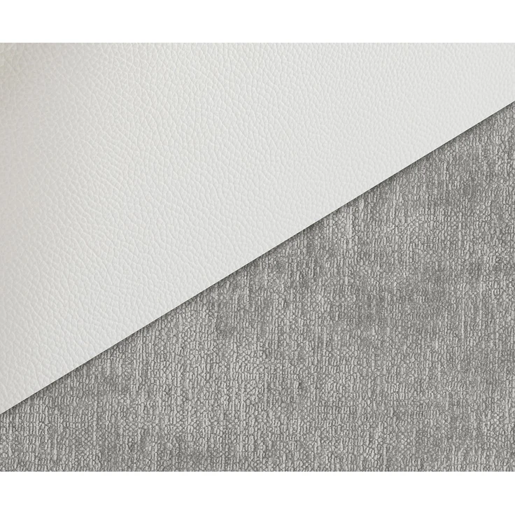 Drehstuhl Abelia-Flex mit Armlehnen Materialmix Echtleder Weiß-Silbergrau Kreuzgestell breit Weiß 360° drehbar Wippfunktion – Bild 3
