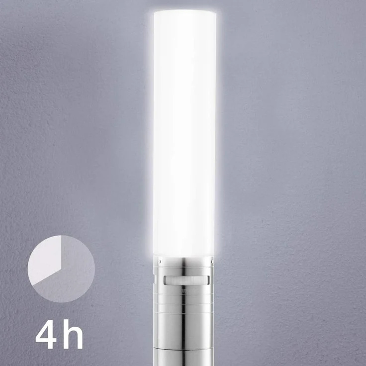 LED-Wegeleuchte GL 60 S, 360° Bewegungsmelder, Edelstahlgehäuse, 9,78 W, 3000 K, Garten-Pollerleuchte, E27-Fassung – Bild 4