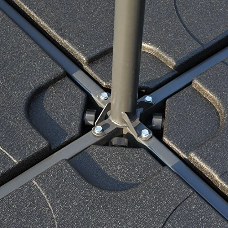 Outsunny Sonnenschirmständer, 4-teilig, Schwarz, Kunststoff, 50x50 cm, mit befüllbaren Gewichten für sicheren Stand – Bild 4