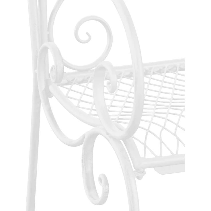 Gartenbank TODOR - Metall Weiß 113x47x89 cm | Metallbank Garten 2 Seitzer Bank Terrasse Vintage Antik Gartenbank – Bild 5