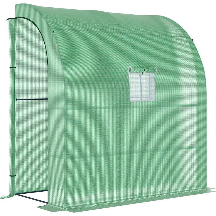 Rayofly-Foliengewächshaus Treibhaus 200 x 100 x 215 cm mit 2 Türen, UV-Schutz, Stahl & PE für Pflanzenaufzucht, Grün, H 215cm x T 200cm x B 100cm