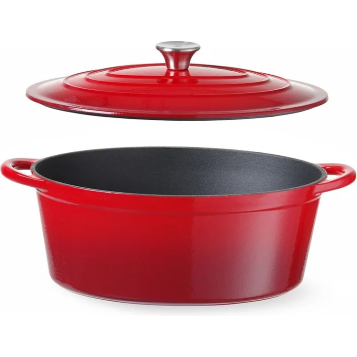 HENDI Emaillierter Gusseisentopf, 6,88L, Rot, 405x255x(H)134mm – Bild 7