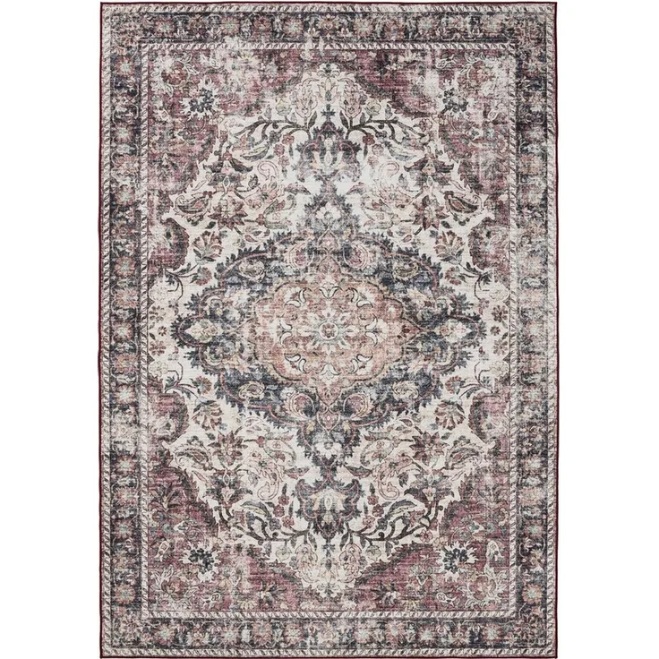 Interiyou Teppich Gent, Rechteckig, Höhe: 5 mm, Vintage Kurzflor für Wohnzimmer, Schlafzimmer, waschbar, pflegeleicht