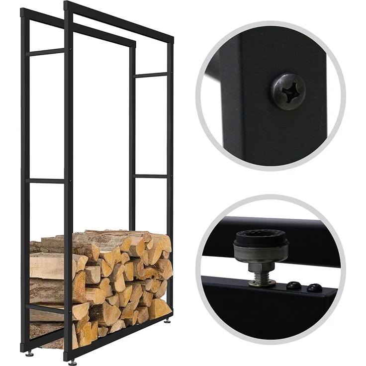 Kaminholzständer Brennholzregal Kaminholzablage Holzregal Ablage 100x150x25cm – Bild 1
