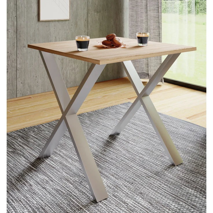 VCM Esstisch Xona 916772 Silber / Sonoma-Eiche H. 76 x B. 80 x T. 50 cm – Bild 2