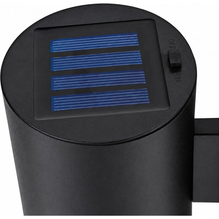 2x LED Solar-Wandleuchte, Schwarz, Aluminium, Dämmerungssensor, H 13 cm – Bild 9
