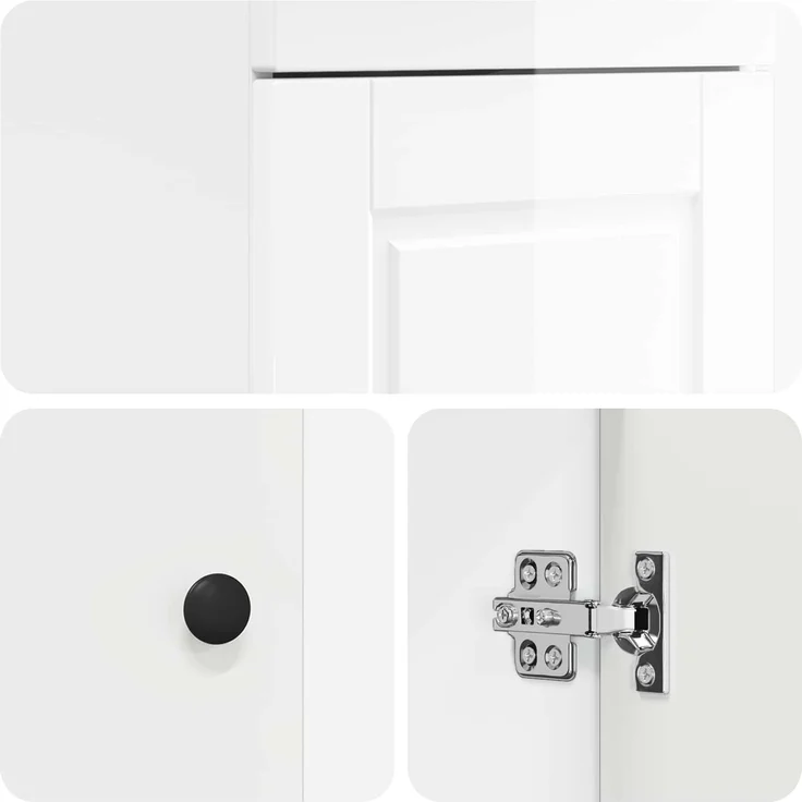 vidaXL Badezimmerschrank mit Waschbecken Hochglanz Weiß 890058 – Bild 7
